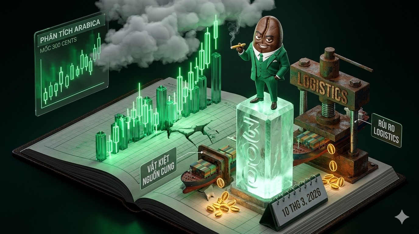 Arabica bứt phá sát mốc 300 cents: Rủi ro logistics tiếp tục vắt kiệt nguồn cung giao ngay